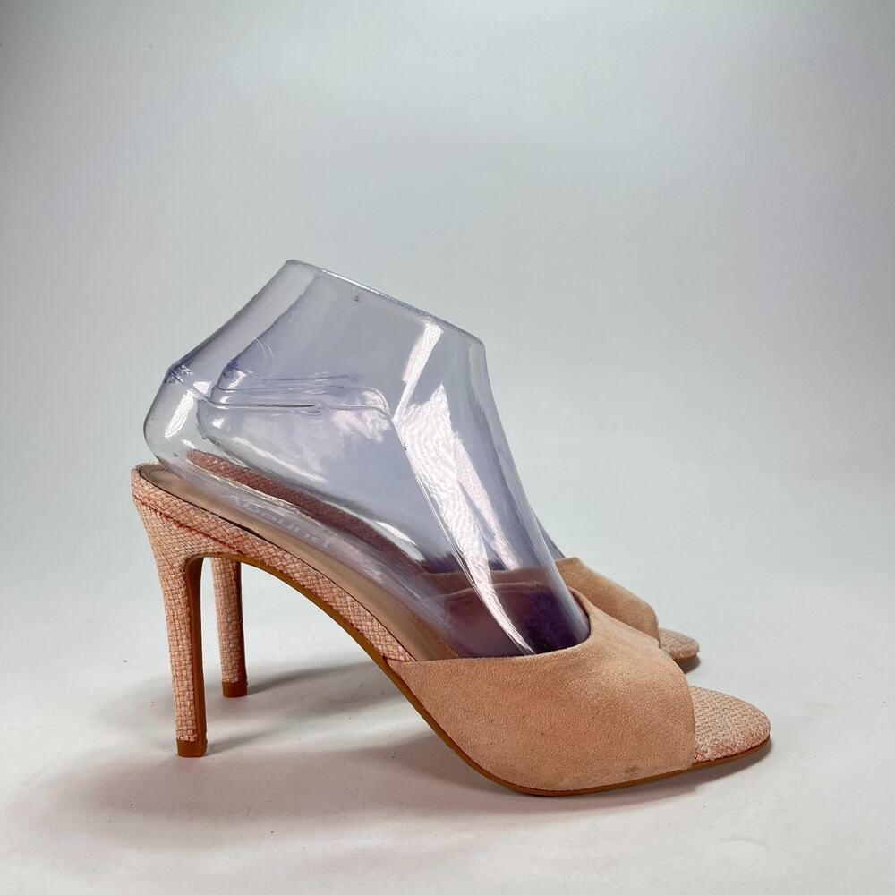Abound Paz Beige Faux Suede Open Toe Stiletto Heel Mules Sandals Women's Size 8M
